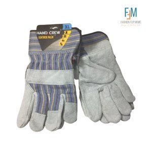 *3 Pair* Leather Palm Work Gloves